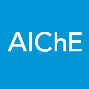 A blue field with the letters 'AIChE' in white lettering.